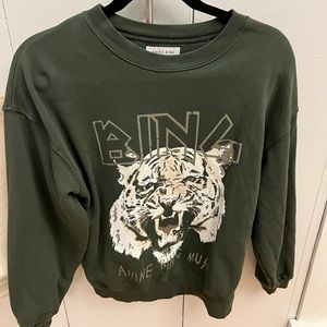 Anine Bing Forest Green Tiger Sweatshirt
